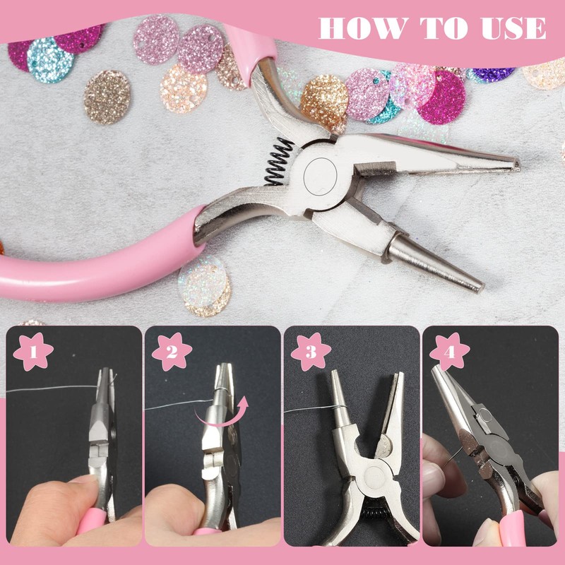 SPEEDWOX Pin Bending Pliers, Round Pincers, Round Pliers, Grooved, Wire
