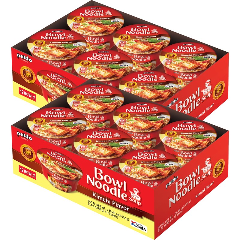 Paldo Bowl Kimchi Noodle Soup 3.03oz (Pack of 12)