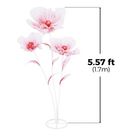 2 Pack Artificial Flowers for Home Decor 5.57 Ft, Fake Hydrangea Flower for Outdoor Decoration, Floral Arrangement for Wedding and Event, Table Centerpiece Room & Office Display - Pink and Red