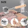 Stainless Steel Meat Chopper, Heavy Duty Mashing Head & Wooden