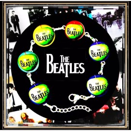THE BEATLES LOT OF TWO  SIX IMAGES AND LEATHER BRACELETS