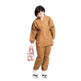 Tayutafu Samue Women's Work Clothes, Yarn-Dyed, Solid Cotton, Samue Gift, Gift, Mother's Day, Cleaning, yellow (mustard)