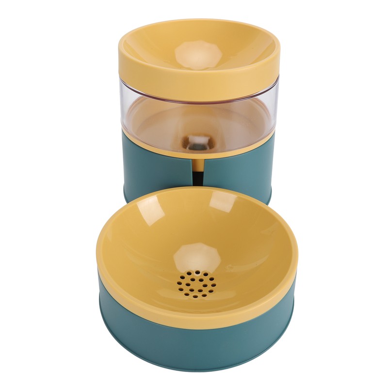 Pet Double Bowl Water Dispenser 1L Neck Protection Anti Tip