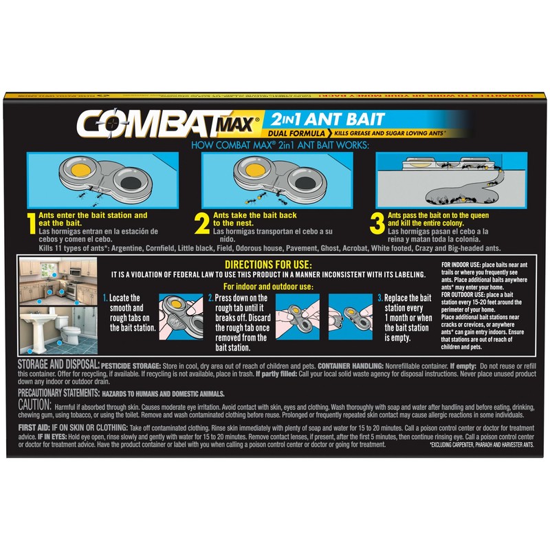 Combat Max 2 in 1 Ant Bait Station, 4 Count