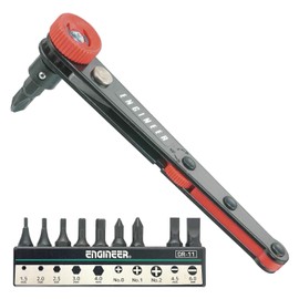 ENGINEER Engineer Offset Ratchet Set, 10 Bits Set, Black, Tip Thickness: 1.6 inches (40 mm)