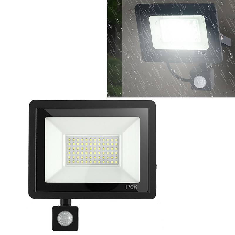 Human Sensor LED Flood Light 50W IP66 Waterproof 6000K Outdoor