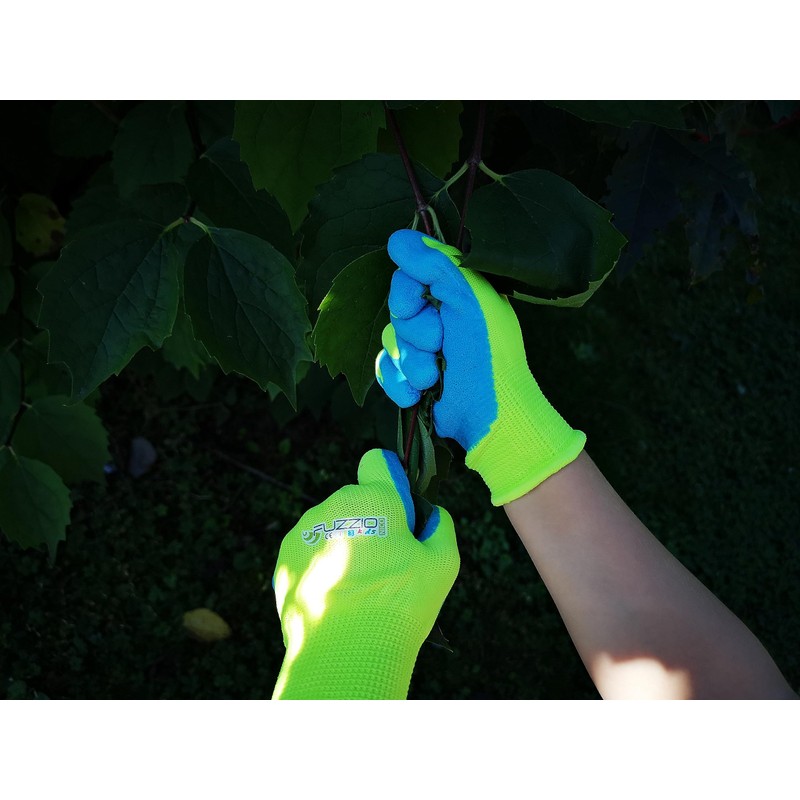 FUZZIO 3 Pairs (3 Colours) Children's Work Gloves Latex Protective