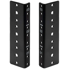 NavePoint 3U Vertical Rack Rail Pair DIY Kit with Hardware, Black