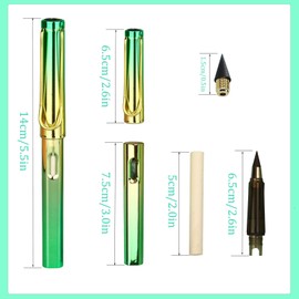 ZSYIULIA 6Sets Everlasting Pencil Inkless Magic Pencils,6 Magic Pencils+6 Erasers+6 Interchangeable Nibs,Unlimited Reusable Pencils for Writing and Drawing,for Home Office School Supplies