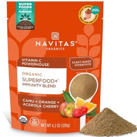 Navitas Organics Mezcla Superfood+ Para La Inmunidad (Camu + Cereza Acerola), 30 Porciones — Orgánica, Sin Omg, Vegana, Sin Gluten, Cetogénica Y Paleo, 118 G…