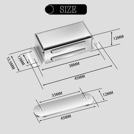 Selyse Magnetic Catch Door Magnets for Cabinet Doors, Strong 8 kg Magnetic Clasps, Stainless Steel Drawers, Magnetic Door Closer, Magnet for Furniture and Balcony Doors (Pack of 6)