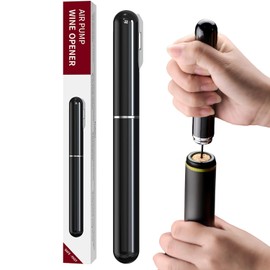 Air Pressure Wine Bottle Opener - NUCOKRS Special Pen Shape Design with Foil Cutter 3-7 Times to Open Black