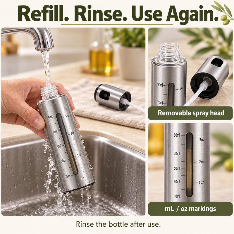BBQ Baking Olive Oil Spray Bottle 304 Stainless Steel Oil