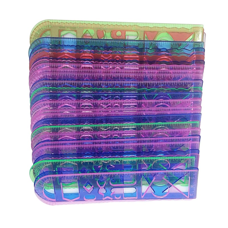 Transparent Ruler and Stencil (6" Rulers + Stencil (36 Pack))