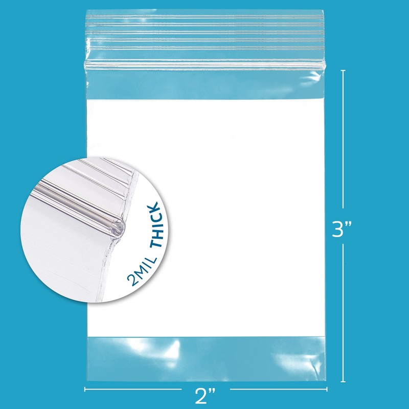 2Mil Small Plastic Bags 2 x 3 inches, 500 pack