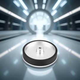 Garosa Encoder Wheel, 250mm Industrial Measurement Wheel, Aluminum Alloy with Rubber Tread, 8mm Hole Diameter, for Rotary Encoders and Counters