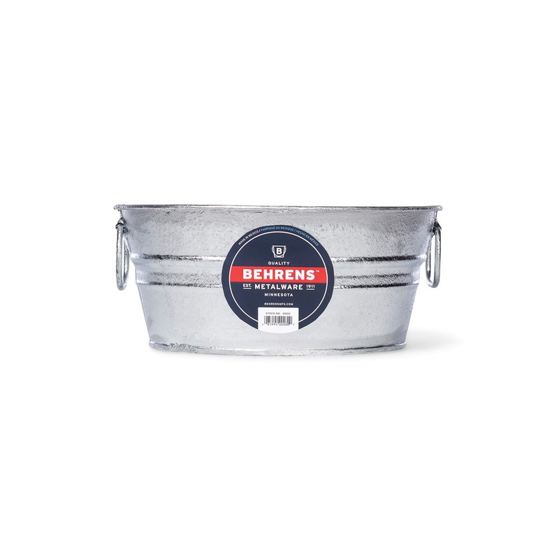 Behrens 103LFT 1.5 Gallon Hot Dipped Steel Low Flat Tub,