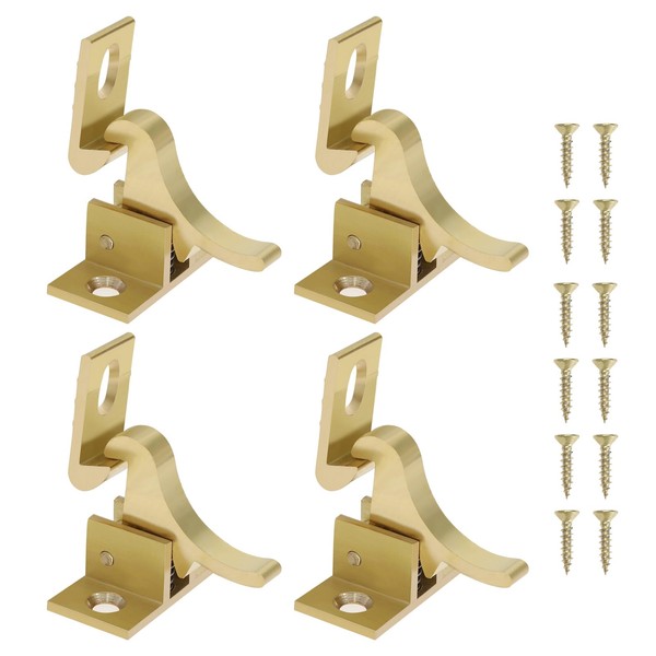 eMagTech Pack of 4 Pure Brass Bird Latches with Screws