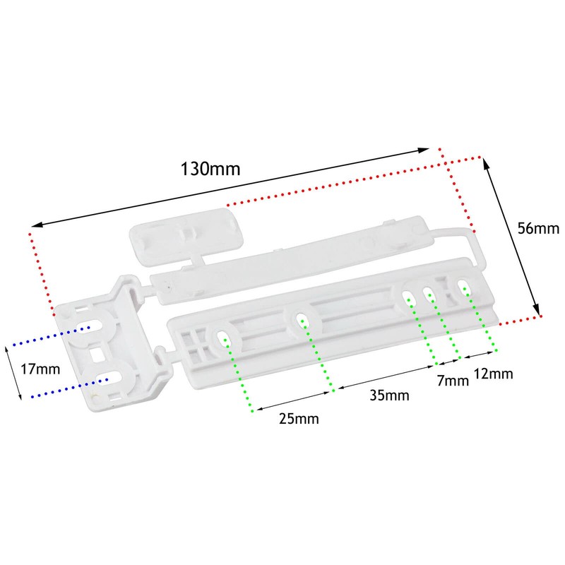 SPARES2GO Door Plastic Mounting Bracket Fixing Slide Kit Compatible with