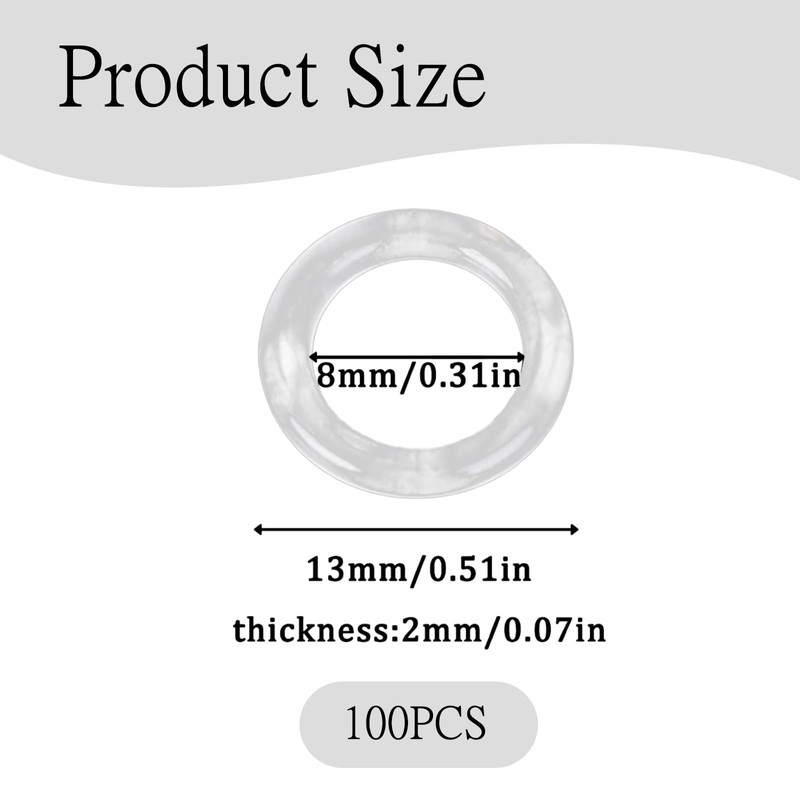 100 Pack Clear Roman Blind Rings for Window Curtain Plastic