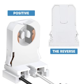 Zhengmy 100 Pack Non Shunted T8 Lamp Holder with Wires, Turn Type T8 Lamp Socket PC Lamp Tombstone for LED Fluorescent Tube Replacements