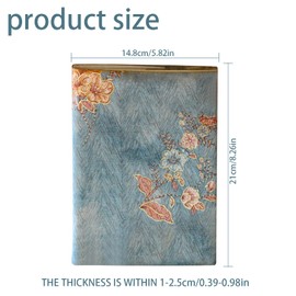 Book Sleeve Cover with Pattern Adjustable Hardcover and Paperback Book Protector, Novel and Textbook Cover, Stylish Book Accessory for Journals and Notebooks (Blooms, 8.26 * 5.82in)