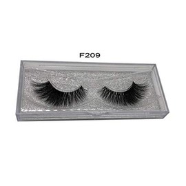 Alluring 3D Mink Lashes Reusable Strip, 100% Siberian Mink Fur False Eyelashes, Hand-made Cruelty Free Cat-Eye F209