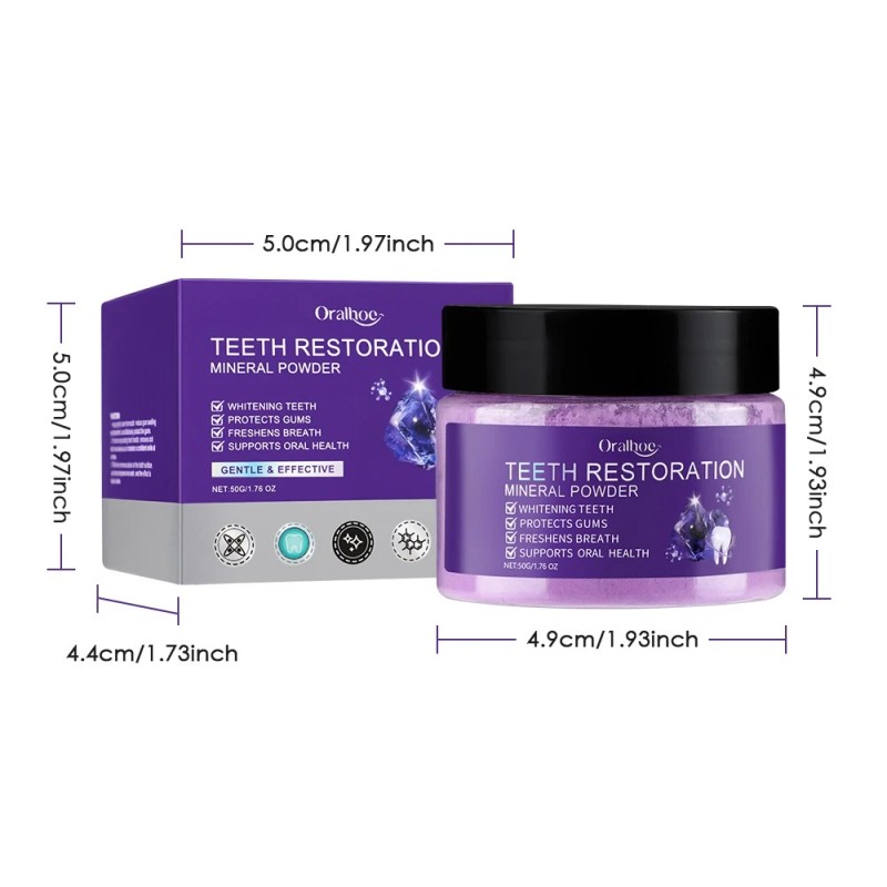 Oralhoe Dental Restoration Mineral Powder,Minera Tooth Powder,Teeth Whitening-Oral Clean