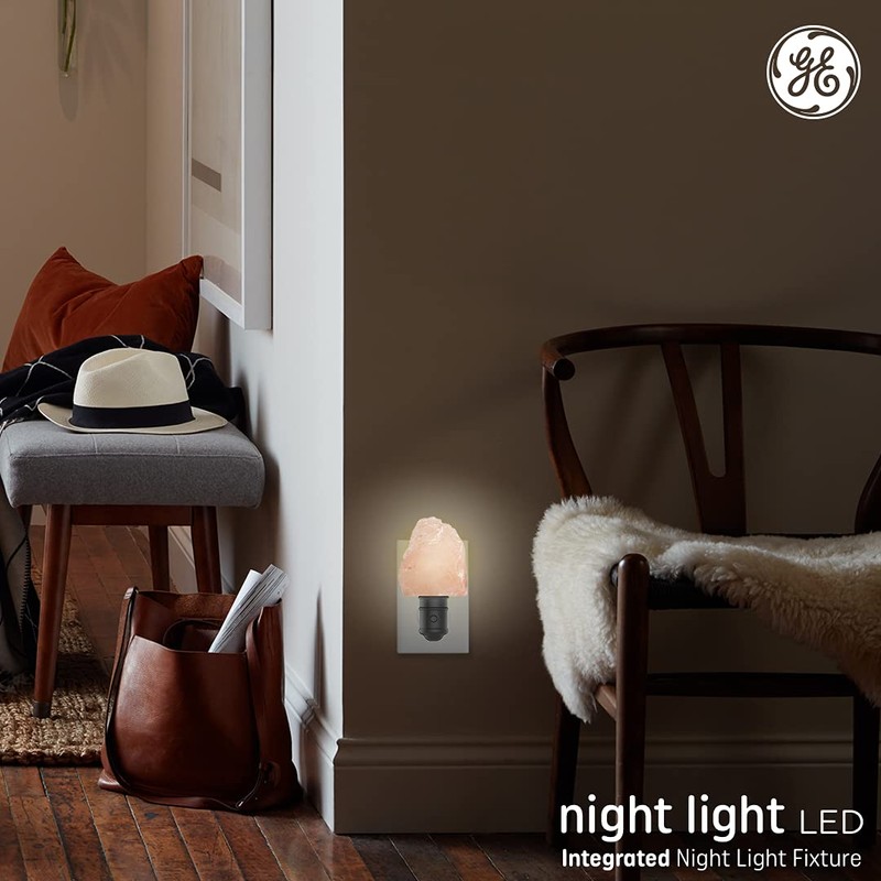 GE Lighting Himalayan Salt Lamp, LED Night Light, Color Changing,