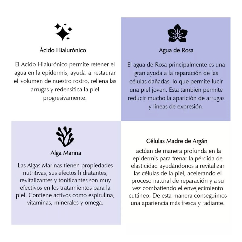 Marie d'Argan Crema Facial Hidratante Anti Edad Acido Hialuronico Matifica
