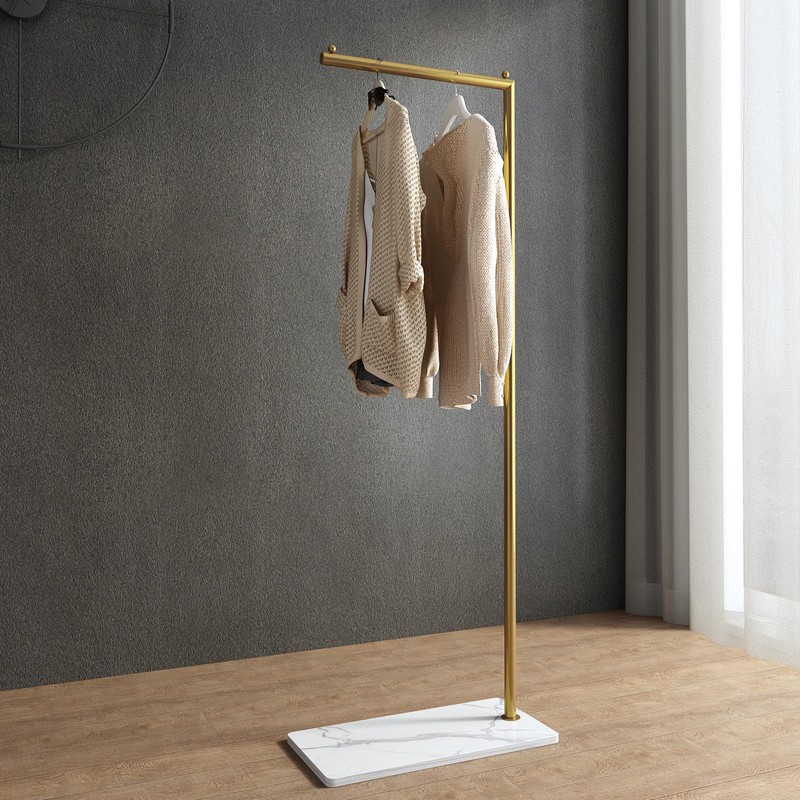 ZHBHYZ Gold clothing rack with Marble Base,Modern clothes racks for