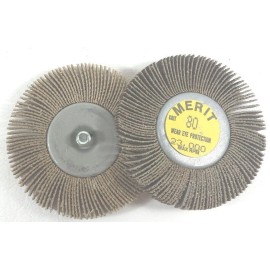 MERIT 34002 2 1/2IN DIA X 3/8IN. 1/4 THREAD A80 ALUM OXIDE FLAP SANDING WHEEL