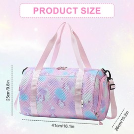 Girls' Sports Bag, 25L Yoga & Travel Bag, Swimming Bag, Waterproof Gym Bag, Sports Backpack with Shoe Compartment & Wet Compartment - Ideal for Girls, Children, Women, pink, Comfortable