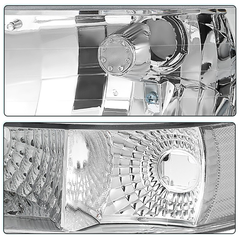 TUSDAR 6PCS Headlight Assembly With Bulbs for 1992-1996 Ford F150