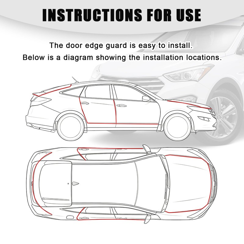 Xiqaler 16.4Ft(5M) Car Door Edge Guards, U-Shaped Auto Door Entry