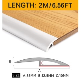 BNELL Carpet & Floor Edging Trim Strip,Self Adhesive-PVC Floor Transition Strip,Thresholds for Doorways with a Height Less Than 10 MM (6.56FT_White)