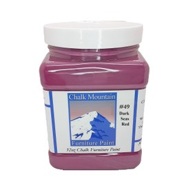 Chalk Mountain Brushes Quality Chalk Furniture Paint. Zero VOC and Low Odor. 54 Beachy and Earthy Colors. (32oz #49 Dark Seas Red)