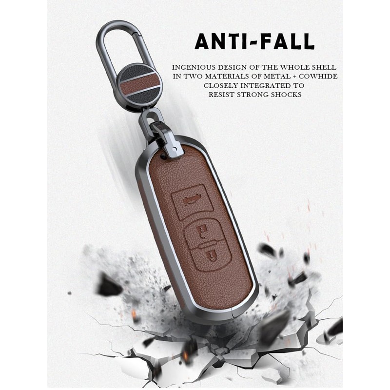 TECART Leather Key Case Fit For Mazda CX-3 CX-4 CX-5