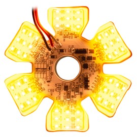 GG Grand General 81790 Amber/Red Ultra Thin Air Cleaner Hex 54 Led Dual Color Light
