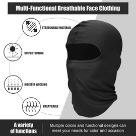 Zhanmai Full Face Cover UV Protection Neck Gaiter Breathable Balaclava Hood for Outdoor Motorcycle Cycling (Classic Colors, 6 Pieces)