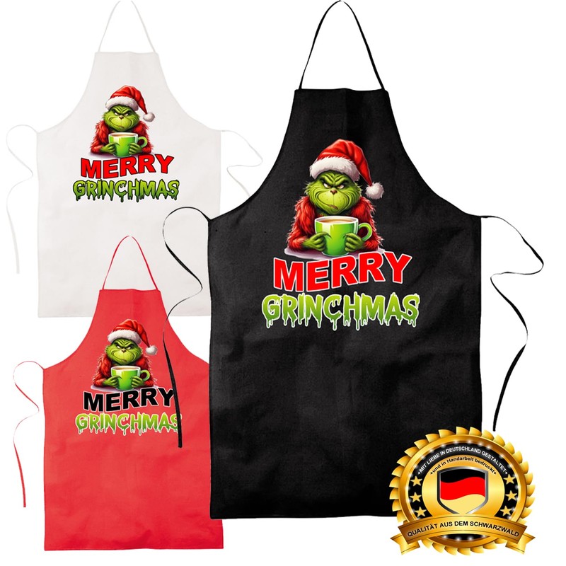 Print Deluxe Grinch Funny Printed Apron | Grinchmas | Chef