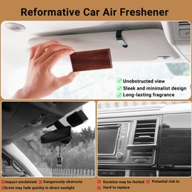 Bifeaw 2 Pcs Sapele Car Air Freshener - Wood Car Odor Eliminator - Visor Clip Scent (​​Midday Lilac)