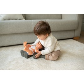 Soft Body Brunette Hair Baby Doll Boy Caucasian Anatomically Correct Fully Articulated Posable in Size of 15"