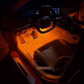 C8 Corvette Footwell LED Interior Lighting Kit for 2020-2025 Stingray, Z51 Corvettes (Orange Super Bright)
