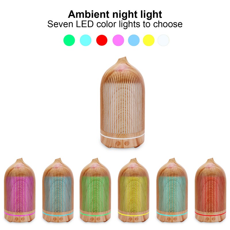 200ml Mini Hollow Humidifier with Night Light USB Powered Aroma