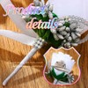 Latious Rose Wedding Boutonniere White Groom Flower Buttonholes for Men