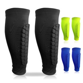 Gevvnss 1 Paar Sport Schienbeinschutz für Damen & Herren,Professionelle Wadenschutz-Kompressionsmanschette Crashproof Schienbeinschoner für Fußball,Basketball,Radfahren,Klettern(Schwarz,XL)