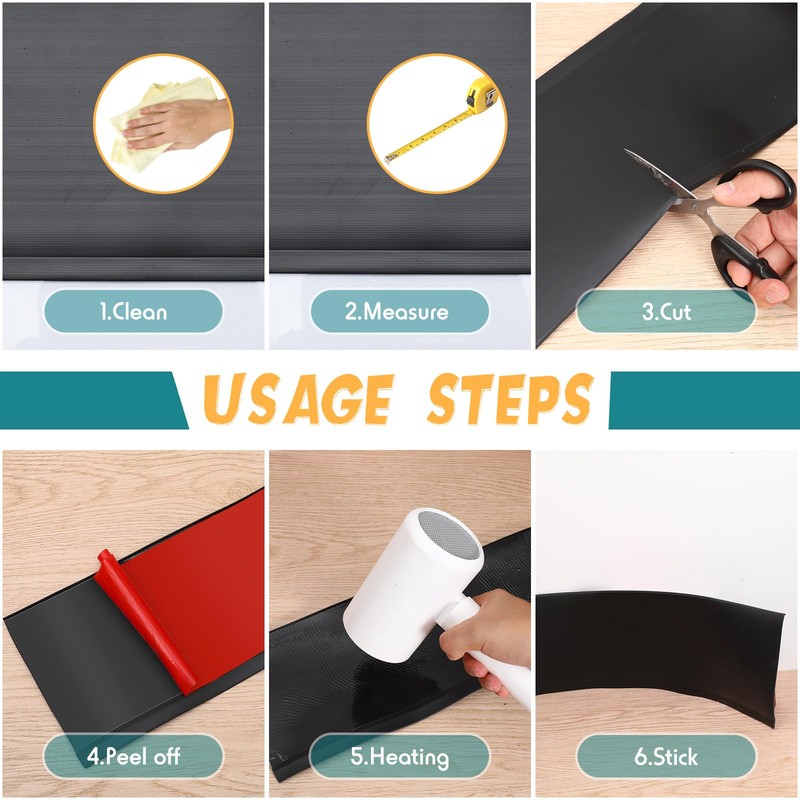 Frienda Flexible Baseboard Molding Trim Peel and Stick Vinyl Wall