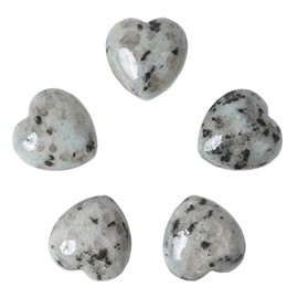 Justinstones Kiwi Jasper Healing Crystal Heart Love Stones Pocket Palm Thumb Gemstones Chakra Reiki Balancing Valentines Day Gifts 1 inch（Pack of 5）