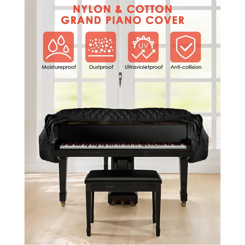TINDTOP Thickened Grand Piano Cover, Thicken Cotton Lining Baby Piano